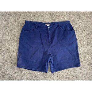Vintage Jeans Shorts Dark Blue Denim Classic High Waist Basic Casual Sz 22